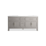 Quo 72'' bathroom vanity cabinet with sinks and quartz top