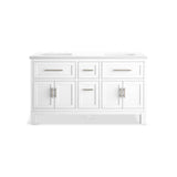 Quo 60'' bathroom vanity cabinet with sinks and quartz top
