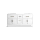 Quo 72'' bathroom vanity cabinet with sinks and quartz top
