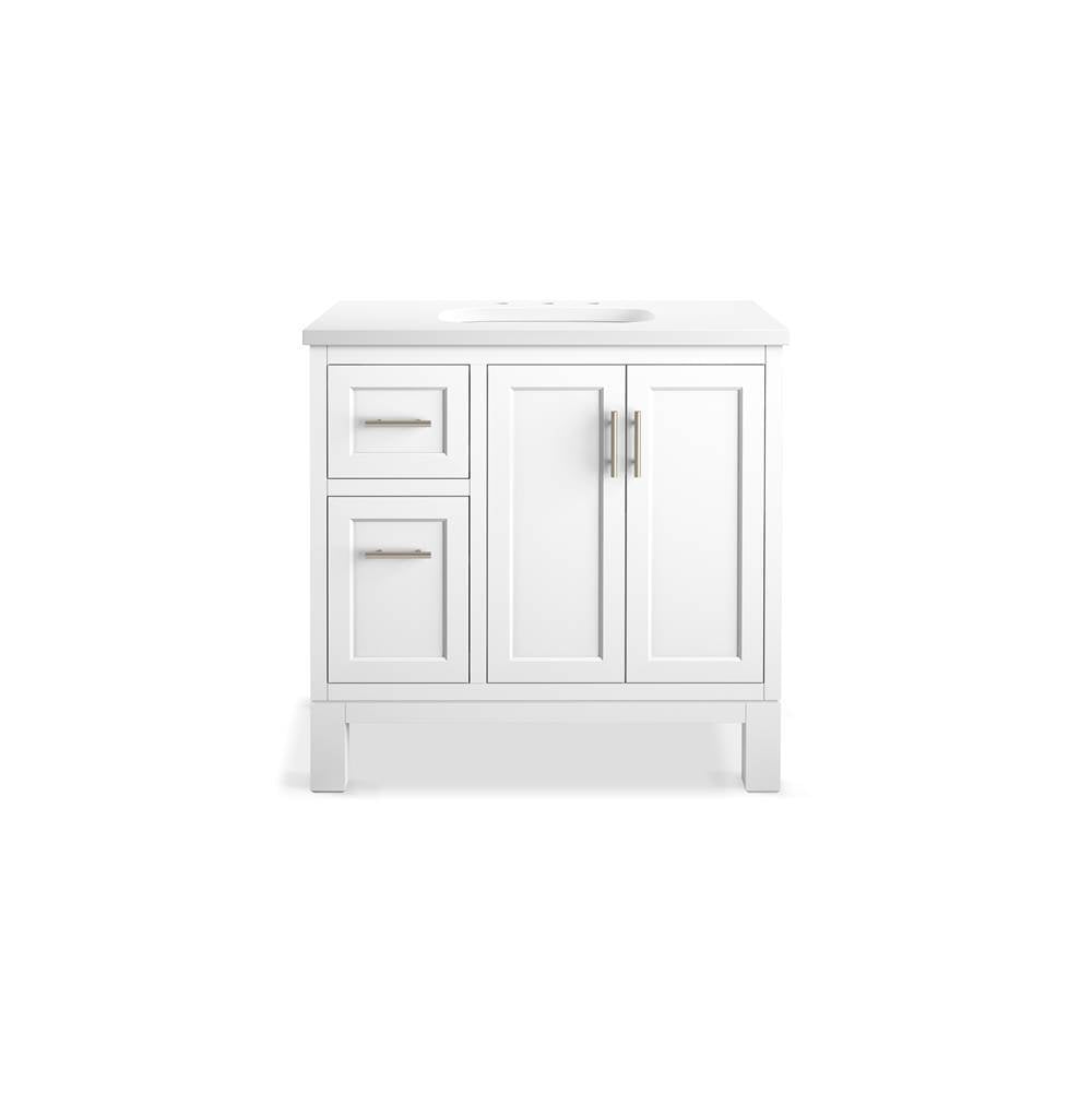 Quo 36'' bathroom vanity cabinet with sink and quartz top