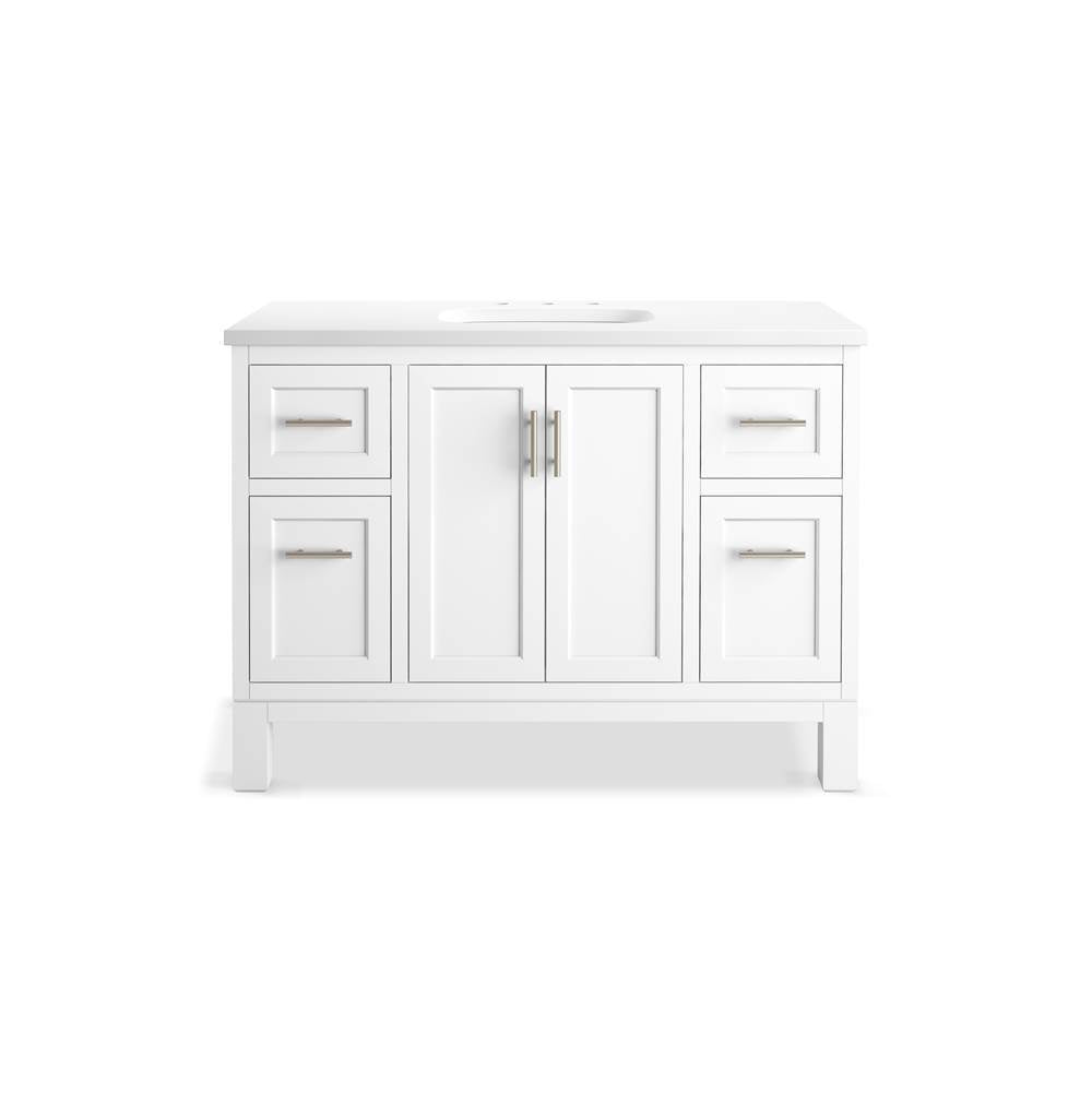 Quo 48'' bathroom vanity cabinet with sink and quartz top