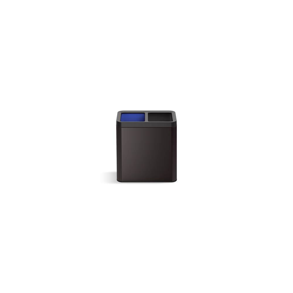 22-liter dual-compartment open-top trash can