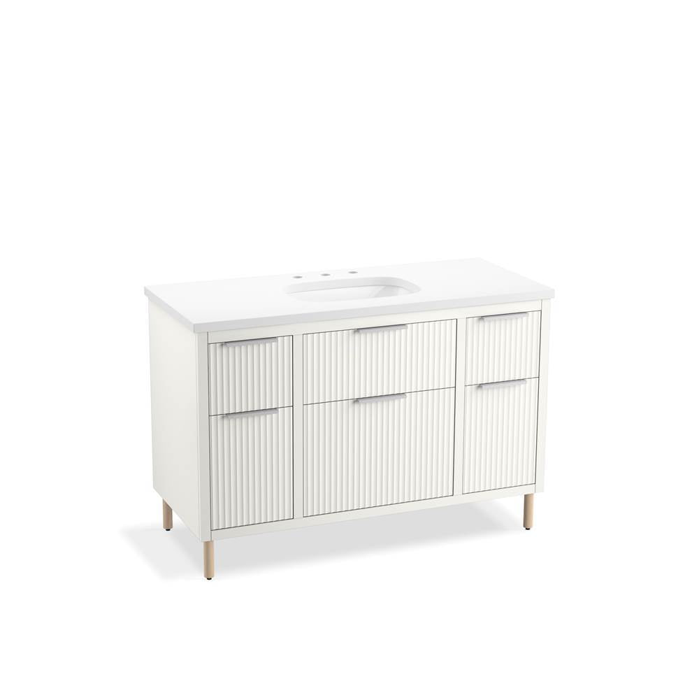Kohler - Spacity 48'' wall-hung bathroom vanity cabinet with sink and quartz top - White