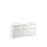 Kohler - Spacity 60'' wall-hung bathroom vanity cabinet with sinks and quartz top - White