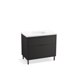 Kohler - Spacity 36'' wall-hung bathroom vanity cabinet with sink and quartz top - Dark Steel