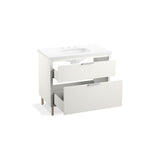 Spacity 36'' wall-hung bathroom vanity cabinet with sink and quartz top