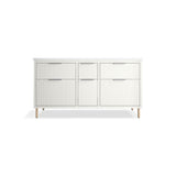 Spacity 60'' wall-hung bathroom vanity cabinet with sinks and quartz top
