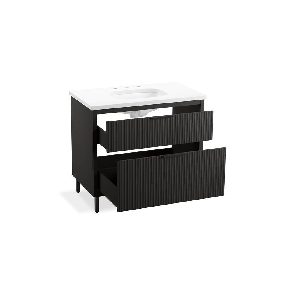 Spacity 36'' wall-hung bathroom vanity cabinet with sink and quartz top