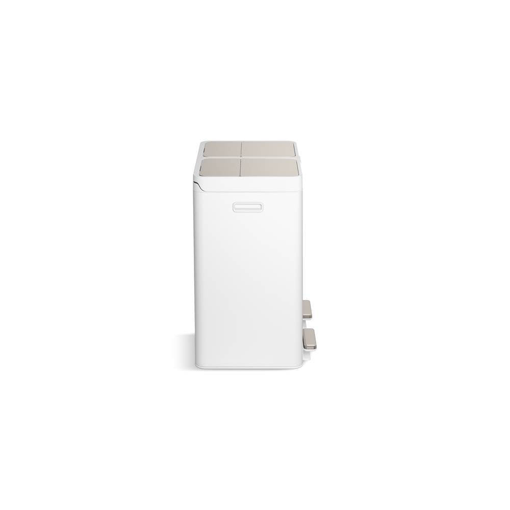 82-liter stainless steel dual-bin step trash can