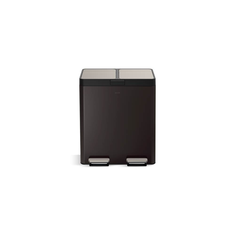 82-liter stainless steel dual-bin step trash can