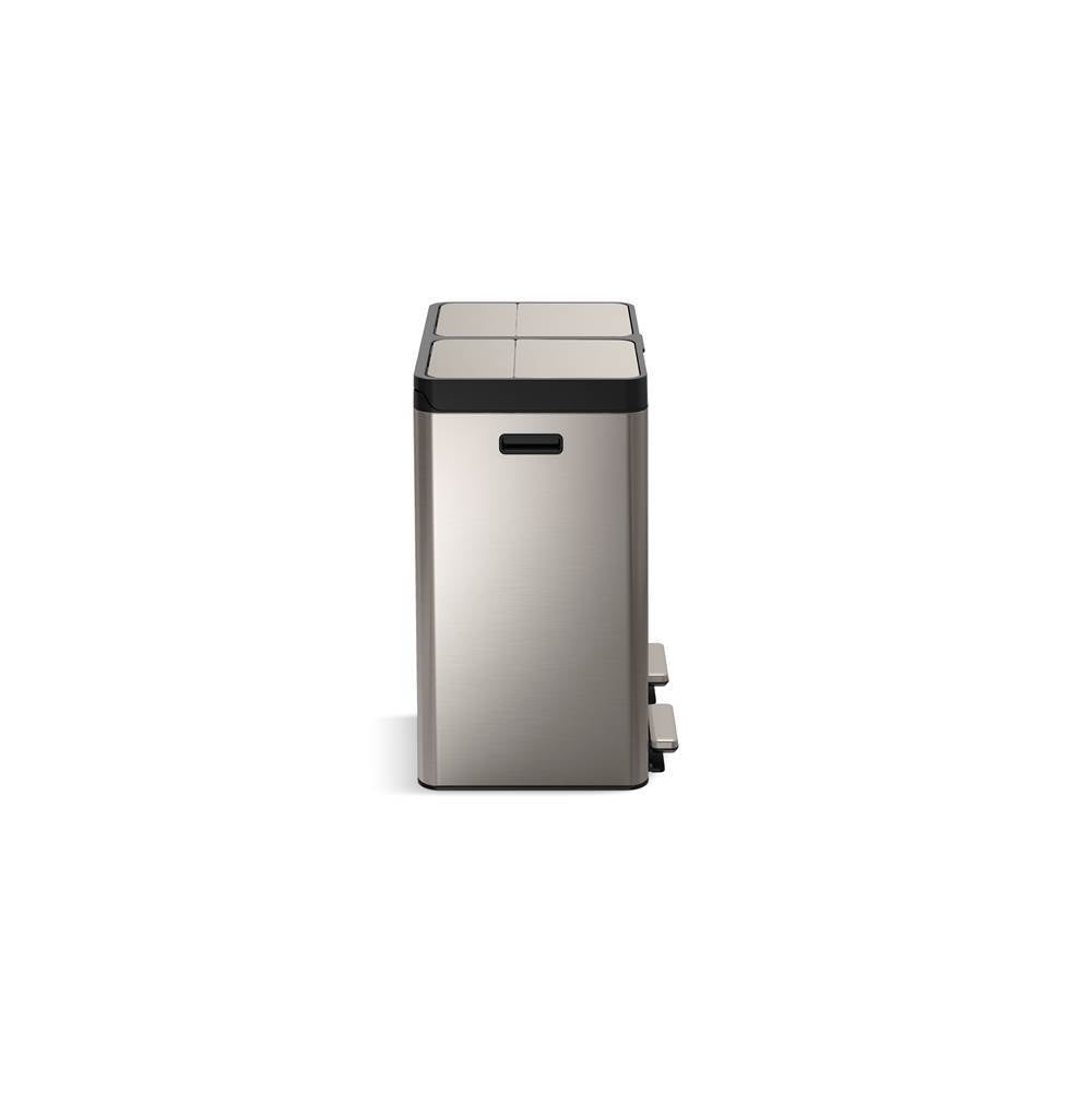 82-liter stainless steel dual-bin step trash can