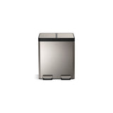 82-liter stainless steel dual-bin step trash can