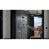 Statement Ceiling-mount single-function dual rainhead arm