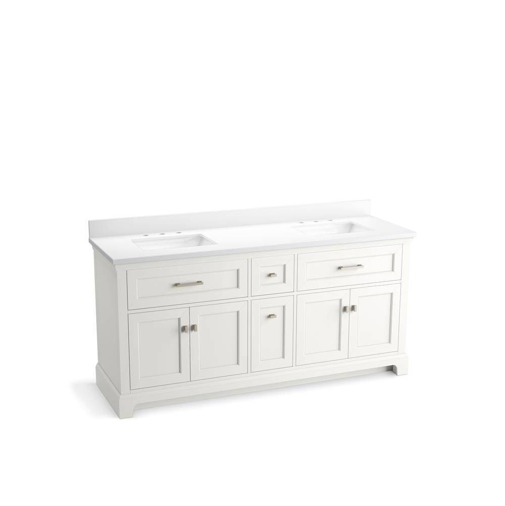 Kohler - CharlemontE 72'' bathroom vanity cabinet with sinks and quartz top - White