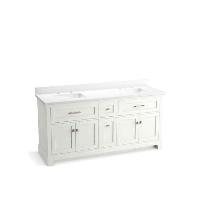 Kohler - CharlemontE 72'' bathroom vanity cabinet with sinks and quartz top - White