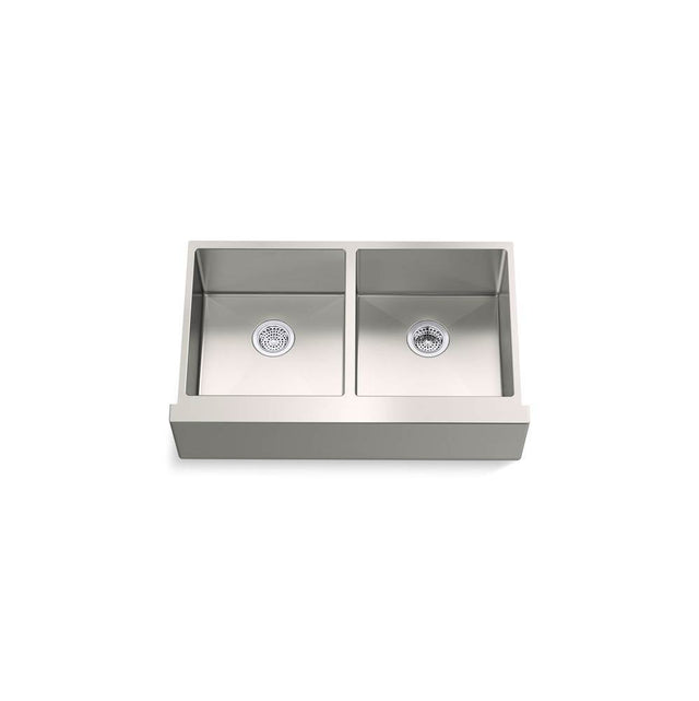Kohler - Strive 35-1/2'' undermount double-bowl farmhouse kitchen sink with accessories - Stainless Steel