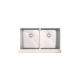 Strive 35-1/2'' undermount double-bowl farmhouse kitchen sink with accessories