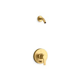 Kohler - Pitch Rite-Temp shower trim kit with push-button diverter, less showerhead - Vibrant Brushed Moderne Brass