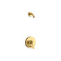 Kohler - Pitch Rite-Temp shower trim kit with push-button diverter, less showerhead - Vibrant Brushed Moderne Brass