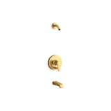 Kohler - Pitch Rite-Temp bath and shower trim kit with push-button diverter, without showerhead - Vibrant Brushed Moderne Brass
