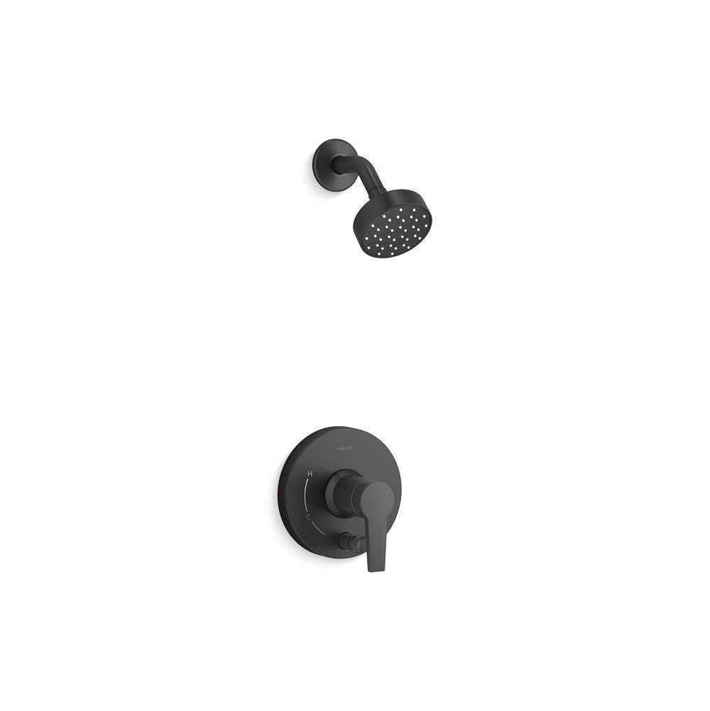Kohler - Pitch Rite-Temp shower trim kit with push-button diverter, 1.75 gpm - Matte Black