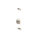 Kohler - Pitch Rite-Temp bath and shower trim kit with push-button diverter, without showerhead - Vibrant Brushed Nickel