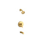 Kohler - Pitch Rite-Temp bath and shower trim kit with push-button diverter, 1.75 gpm - Vibrant Brushed Moderne Brass