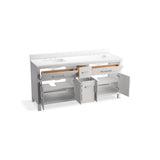 Kresla 72'' bathroom vanity cabinet with sinks and quartz top