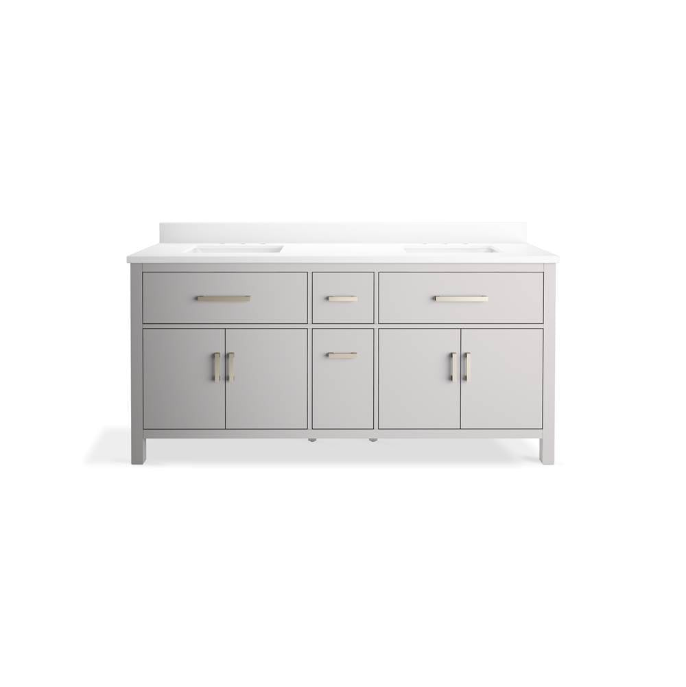 Kresla 72'' bathroom vanity cabinet with sinks and quartz top