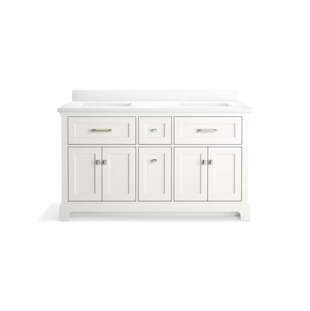 CharlemontE 60'' bathroom vanity cabinet with sinks and quartz top