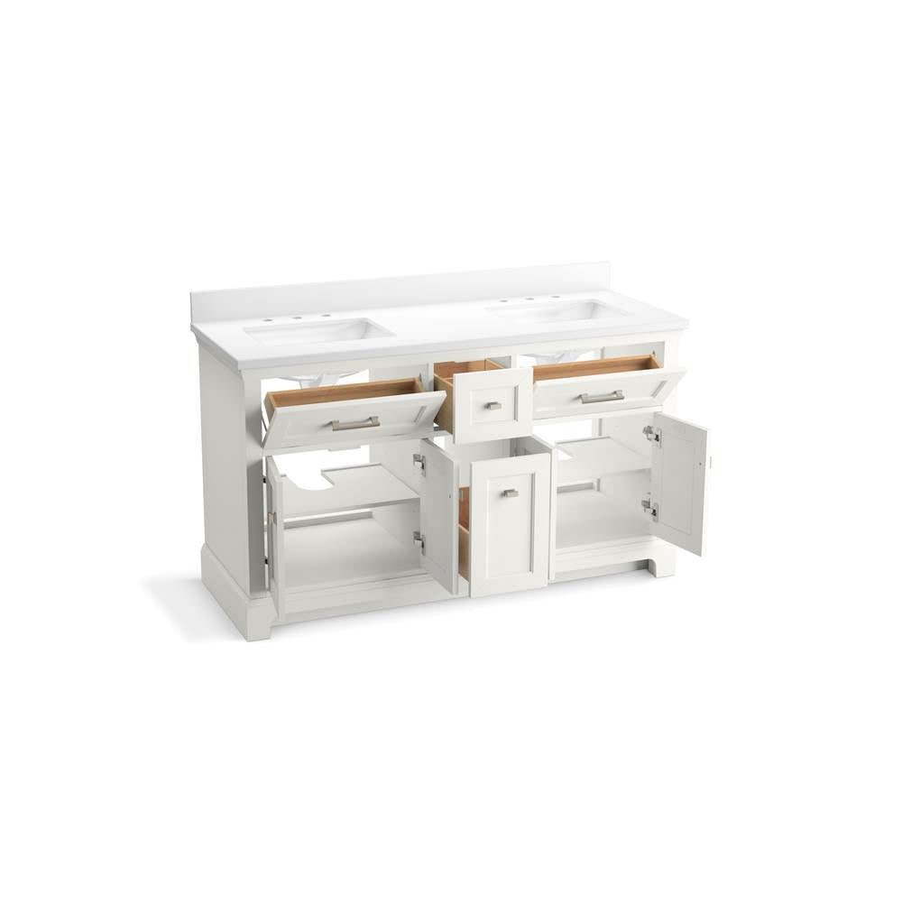 CharlemontE 60'' bathroom vanity cabinet with sinks and quartz top