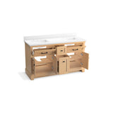 CharlemontE 60'' bathroom vanity cabinet with sinks and quartz top