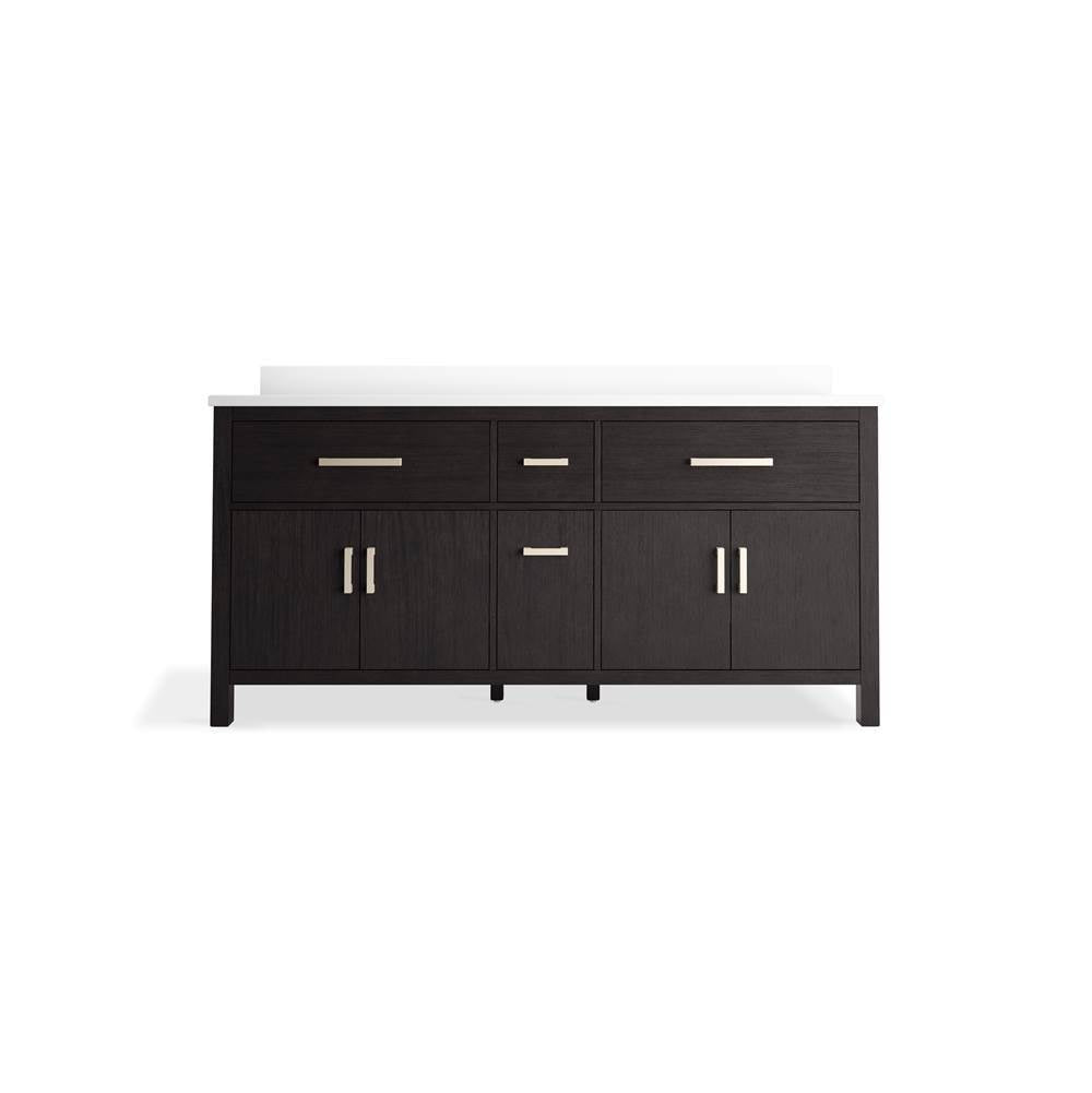 Kresla 72'' bathroom vanity cabinet with sinks and quartz top