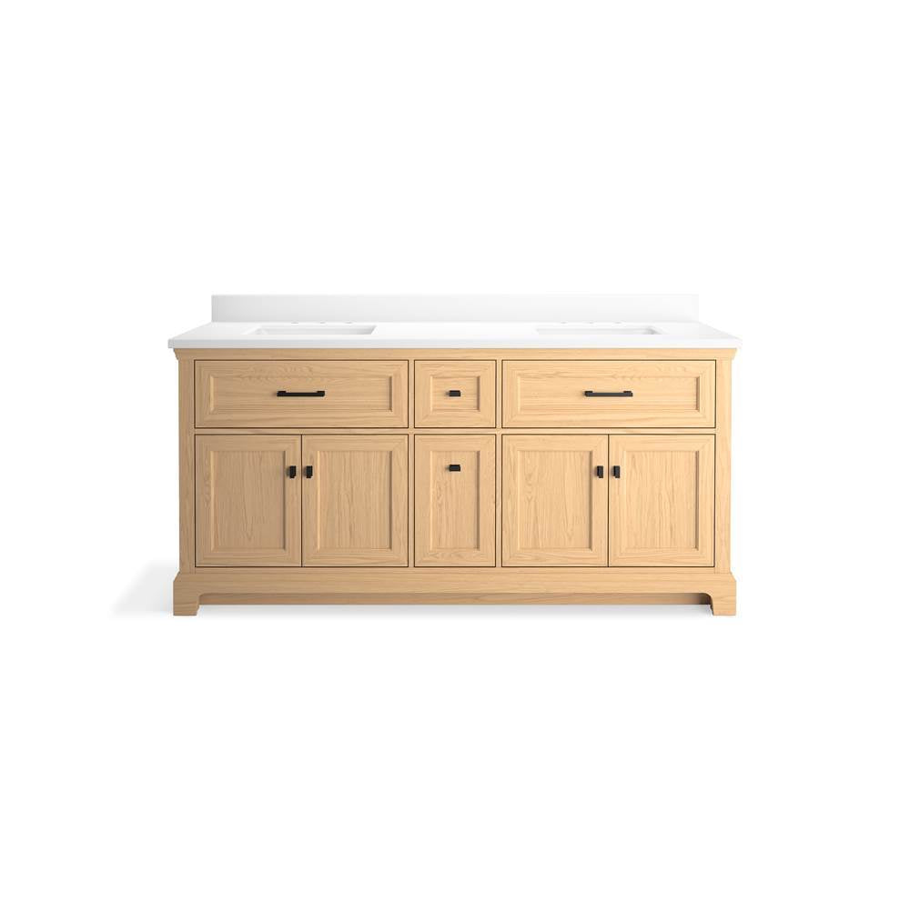 CharlemontE 72'' bathroom vanity cabinet with sinks and quartz top