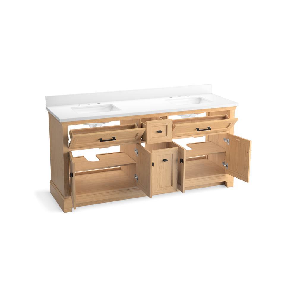 CharlemontE 72'' bathroom vanity cabinet with sinks and quartz top