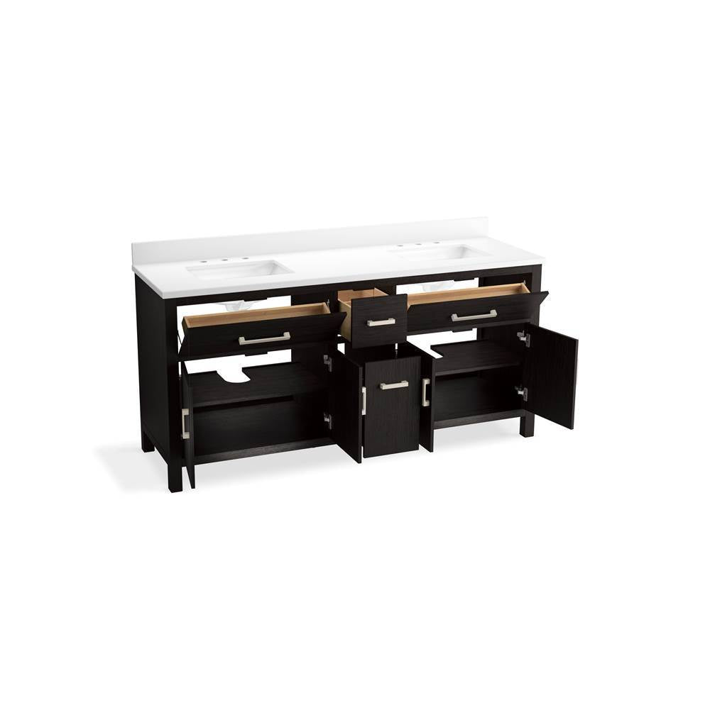 Kresla 72'' bathroom vanity cabinet with sinks and quartz top