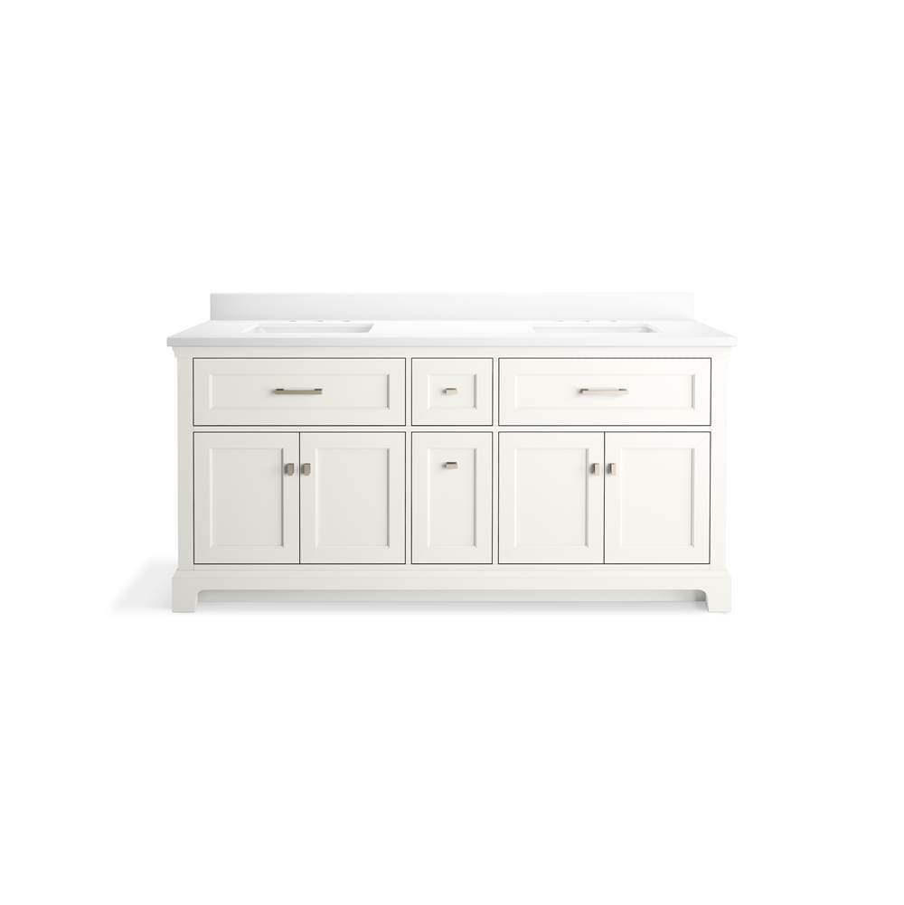 CharlemontE 72'' bathroom vanity cabinet with sinks and quartz top