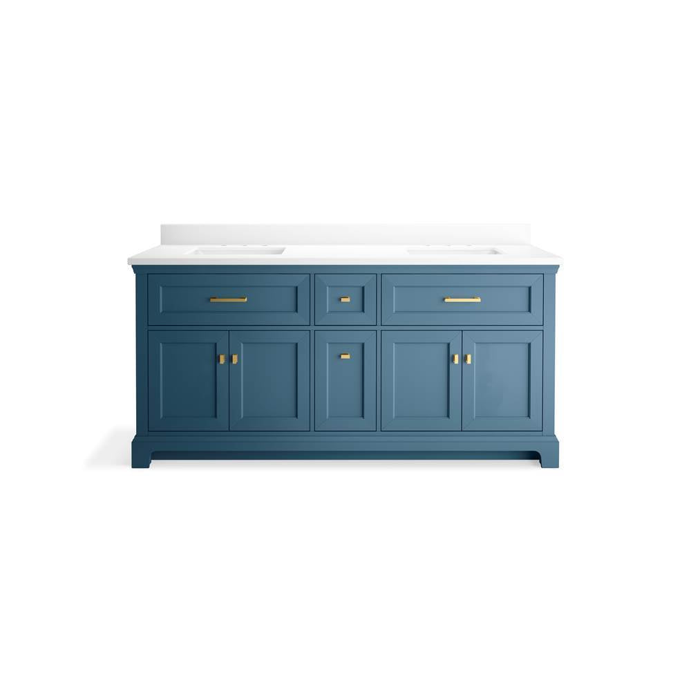 CharlemontE 72'' bathroom vanity cabinet with sinks and quartz top