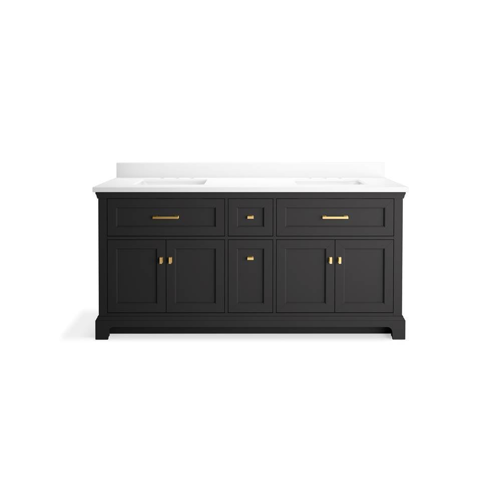 CharlemontE 72'' bathroom vanity cabinet with sinks and quartz top