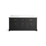 CharlemontE 72'' bathroom vanity cabinet with sinks and quartz top