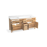 Kresla 72'' bathroom vanity cabinet with sinks and quartz top