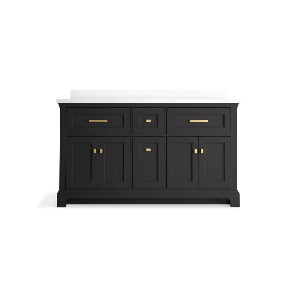 CharlemontE 60'' bathroom vanity cabinet with sinks and quartz top
