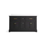 CharlemontE 60'' bathroom vanity cabinet with sinks and quartz top