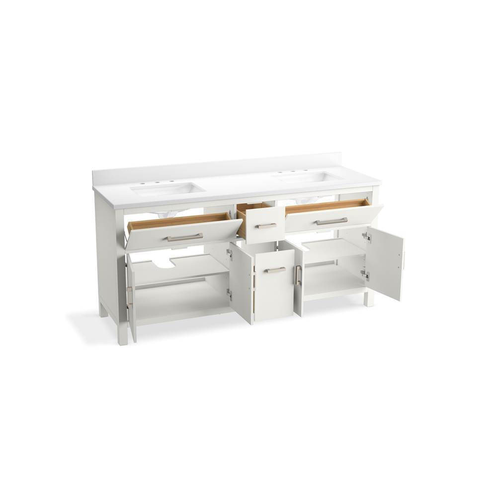 Kresla 72'' bathroom vanity cabinet with sinks and quartz top