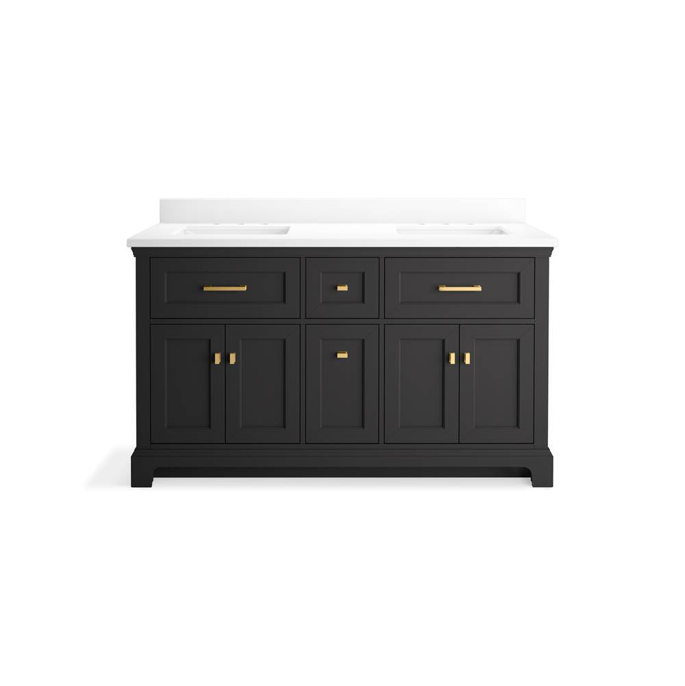 CharlemontE 60'' bathroom vanity cabinet with sinks and quartz top