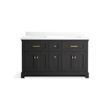 CharlemontE 60'' bathroom vanity cabinet with sinks and quartz top