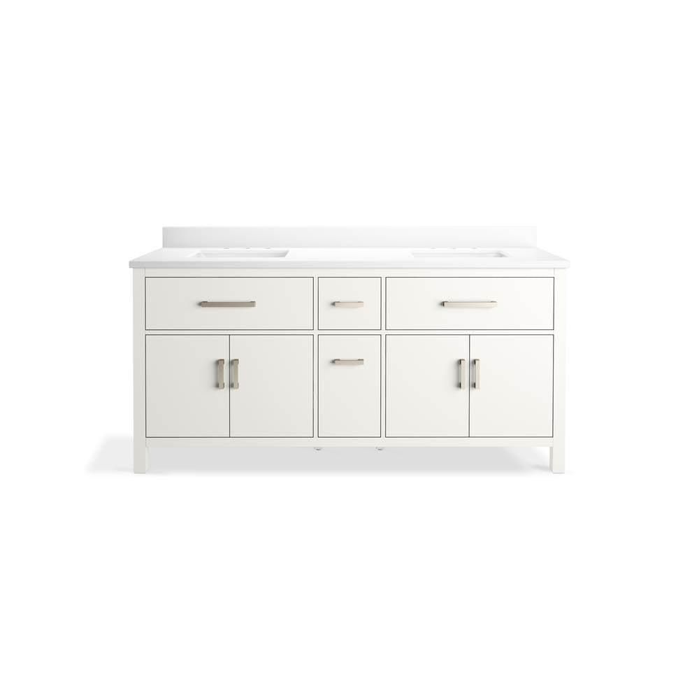 Kresla 72'' bathroom vanity cabinet with sinks and quartz top