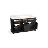 CharlemontE 60'' bathroom vanity cabinet with sinks and quartz top