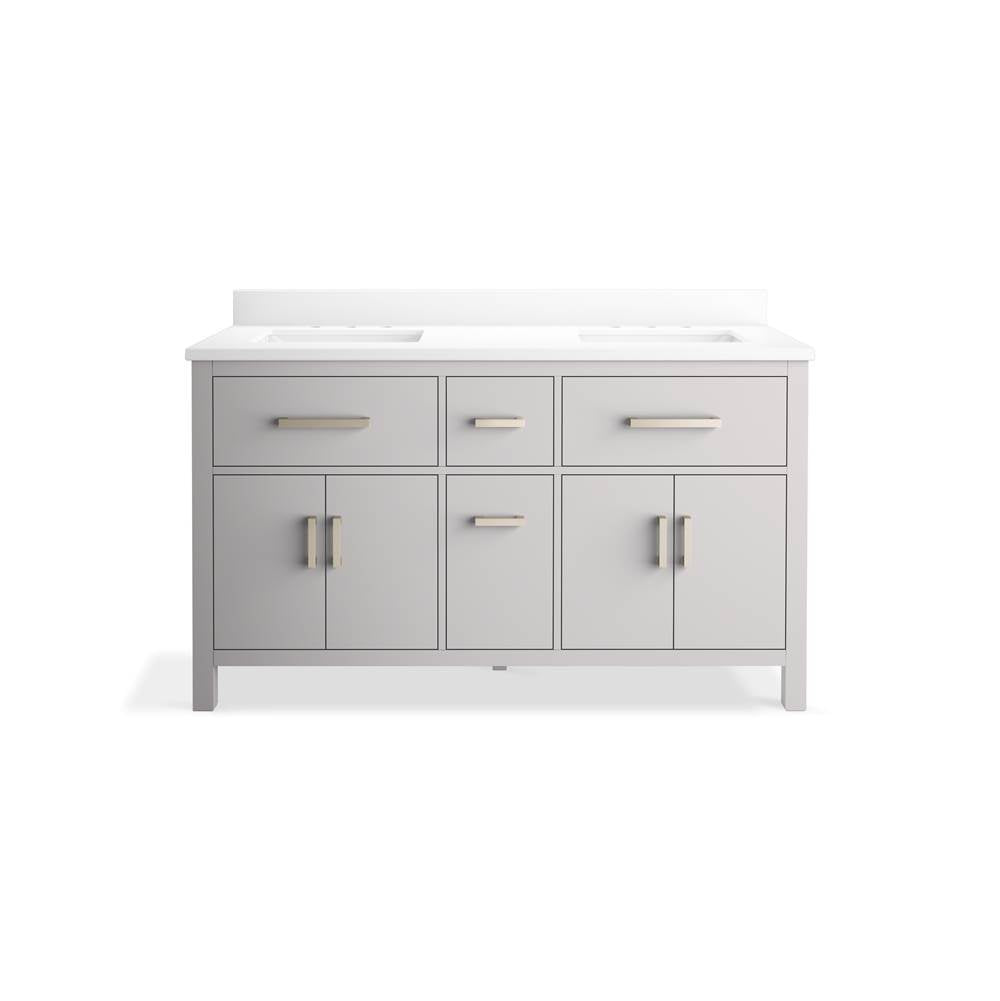 Kresla 60'' bathroom vanity cabinet with sinks and quartz top