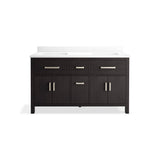 Kresla 60'' bathroom vanity cabinet with sinks and quartz top